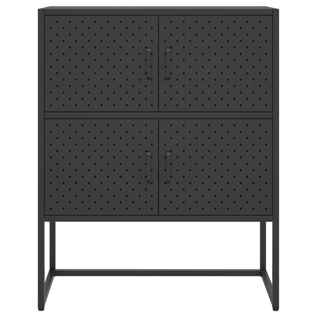 Highboard Schwarz 80x35x100 cm Stahl