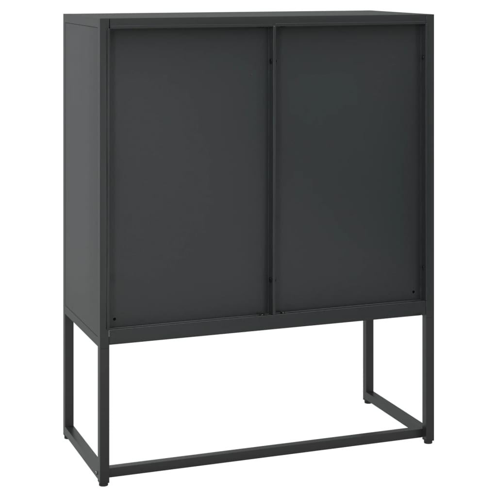 Highboard Schwarz 80x35x100 cm Stahl