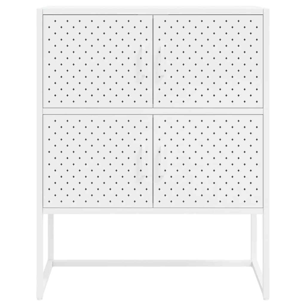 Highboard Weiß 80x35x100 cm Stahl