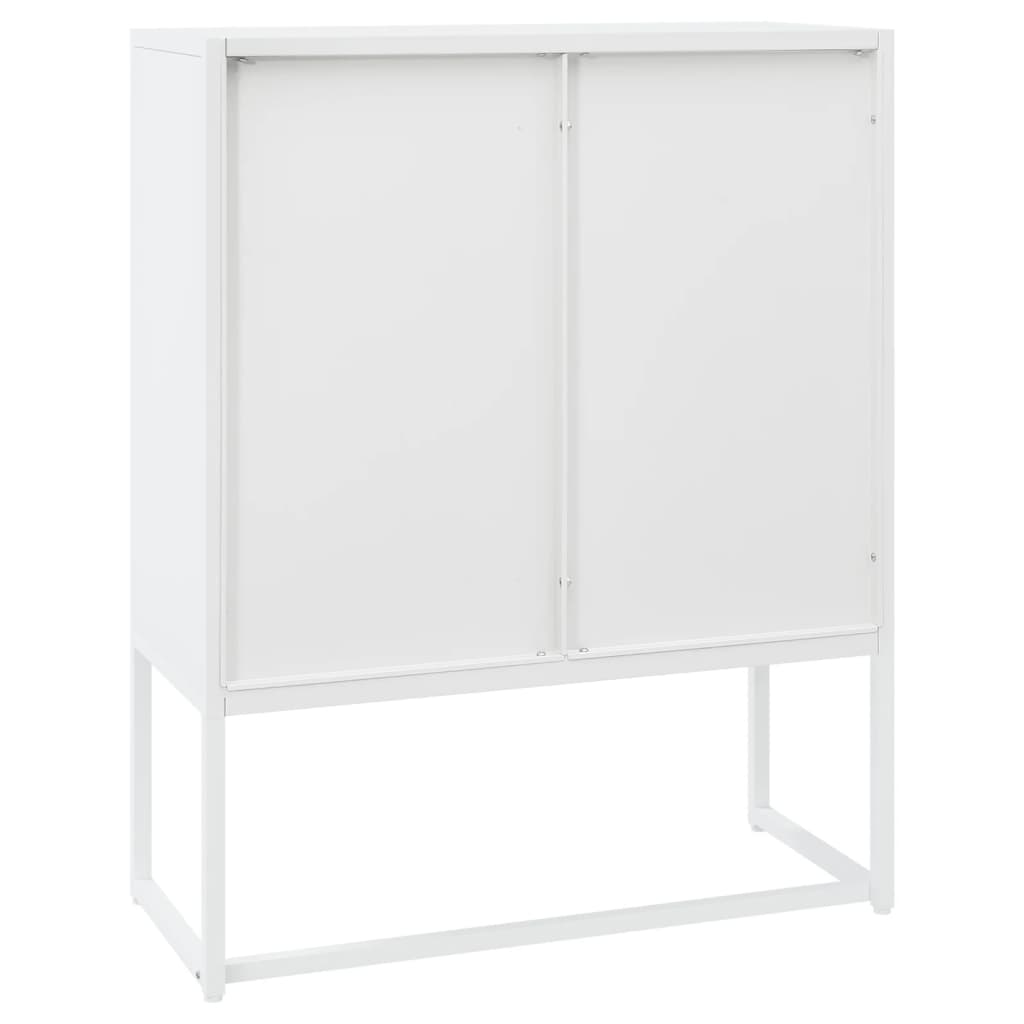 Highboard Weiß 80x35x100 cm Stahl