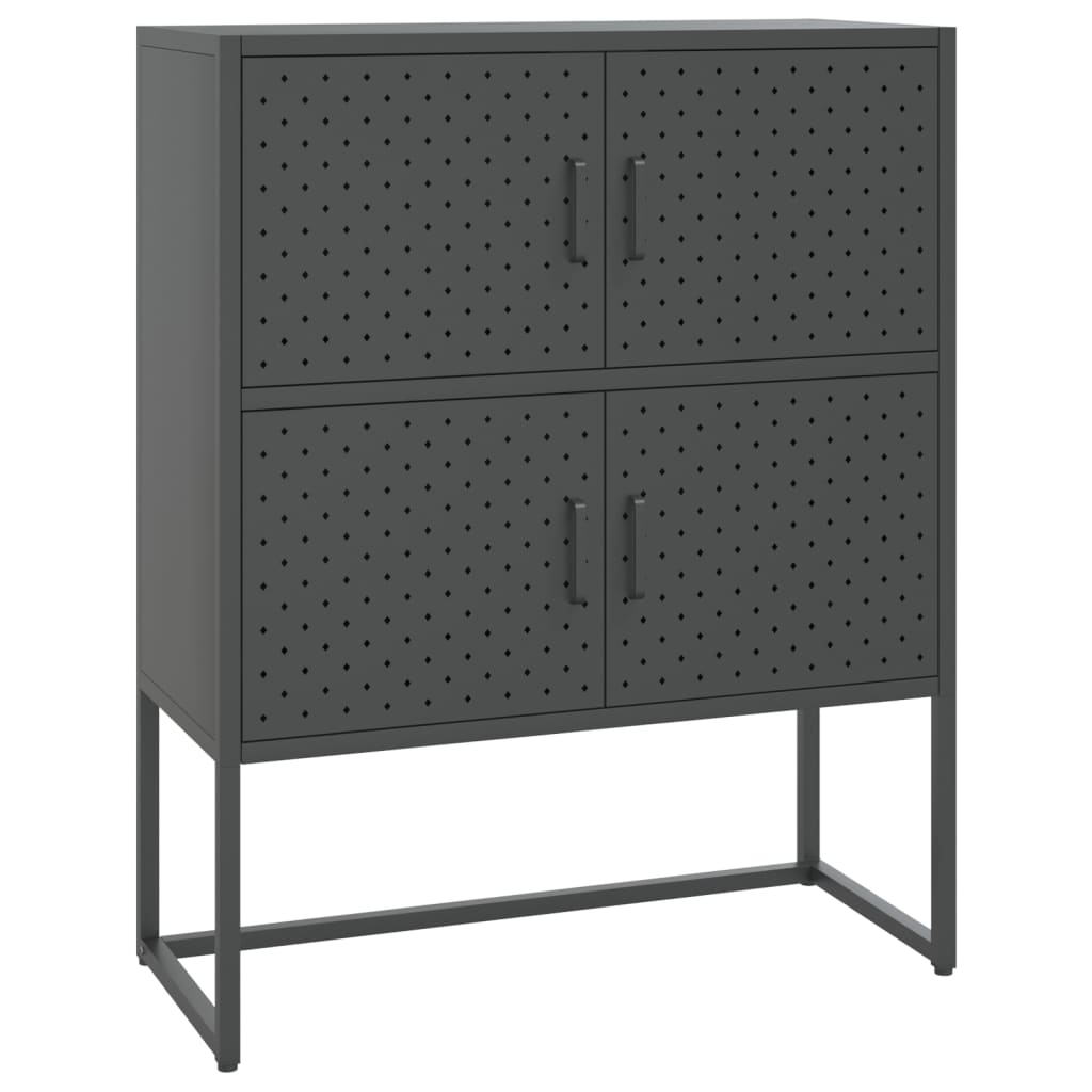 Highboard Anthrazit 80x35x100 cm Stahl