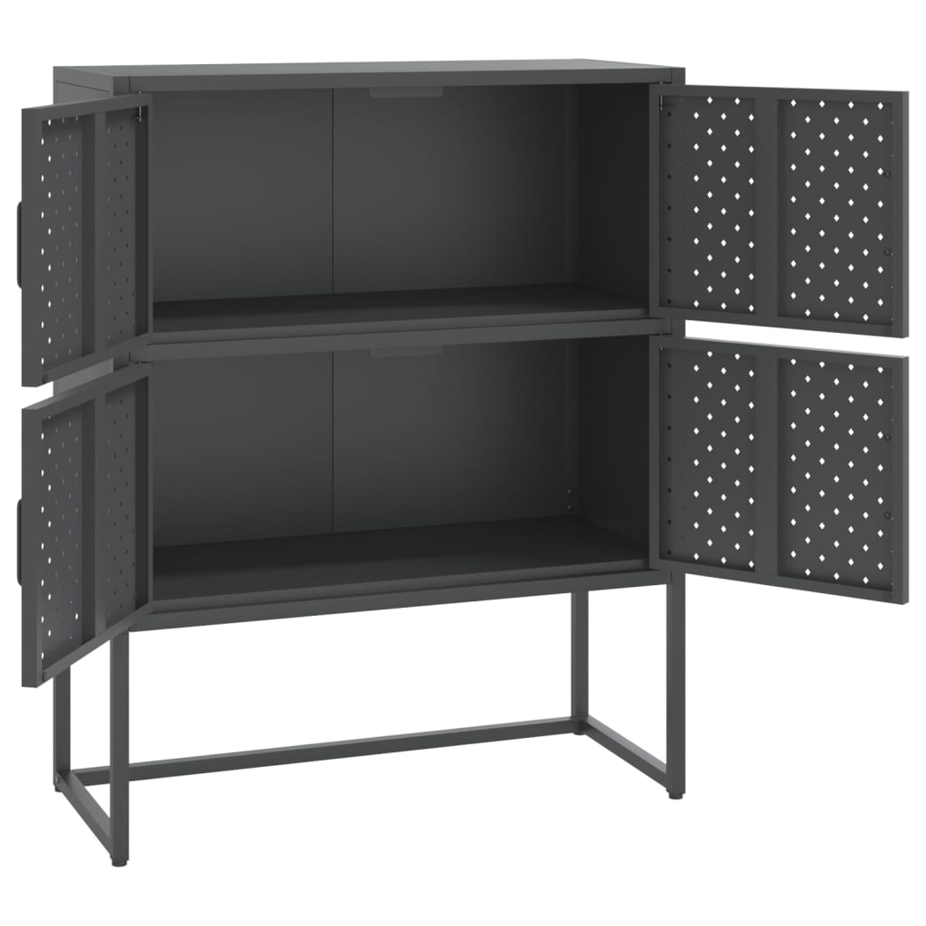 Highboard Anthrazit 80x35x100 cm Stahl