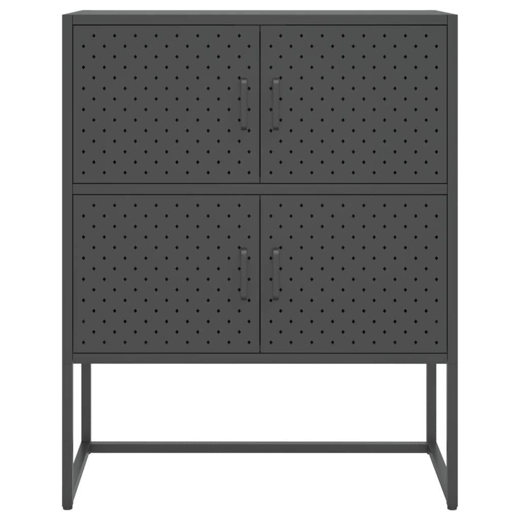 Highboard Anthrazit 80x35x100 cm Stahl