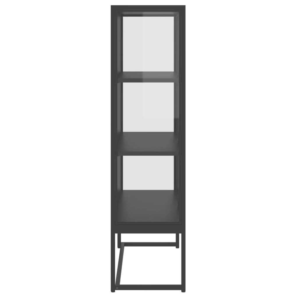 Highboard Anthrazit 80x35x135 cm Stahl und Gehärtetes Glas