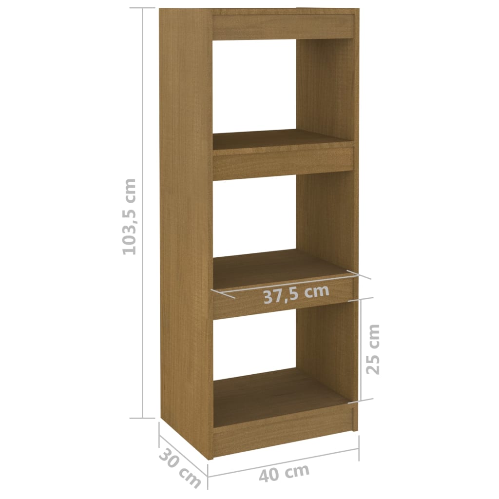 Bookshelf/Room Divider Honey Brown 40x30x103.5 Solid Pine