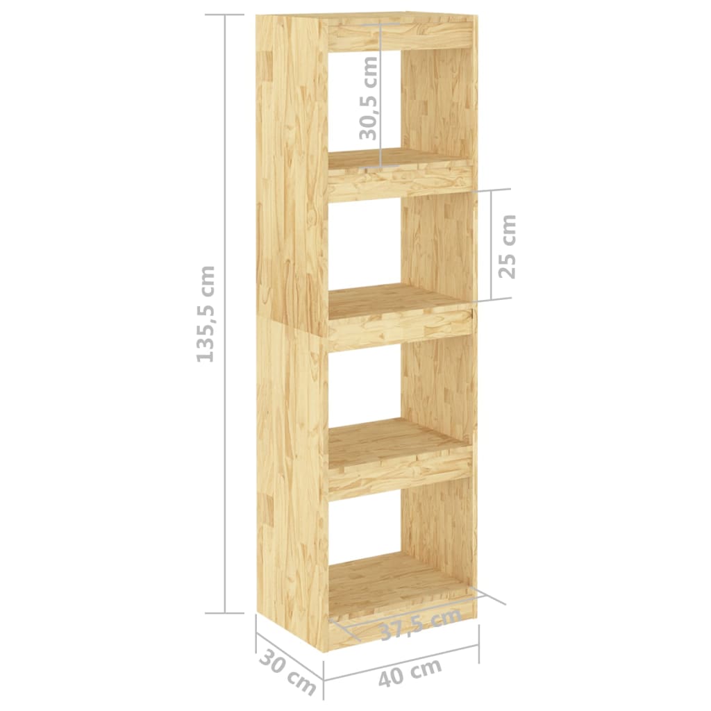 Bookshelf/room divider 40x30x135.5 cm solid pine wood