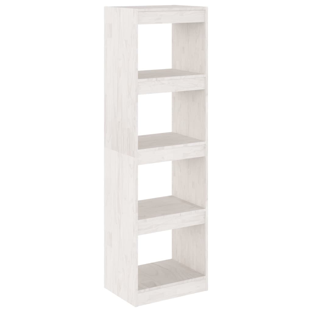 Bookcase Room Divider White 40x30x135.5 cm Solid Pine