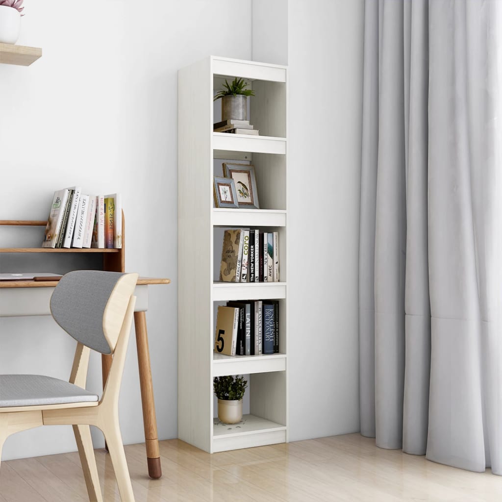 Bookcase/Room Divider White 40x30x167.5 cm Solid Pine