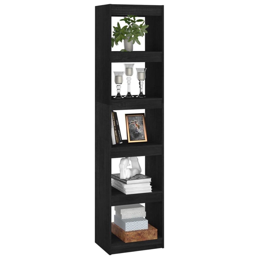 Bookshelf/Room Divider Black 40x30x167.5 cm Solid Pine