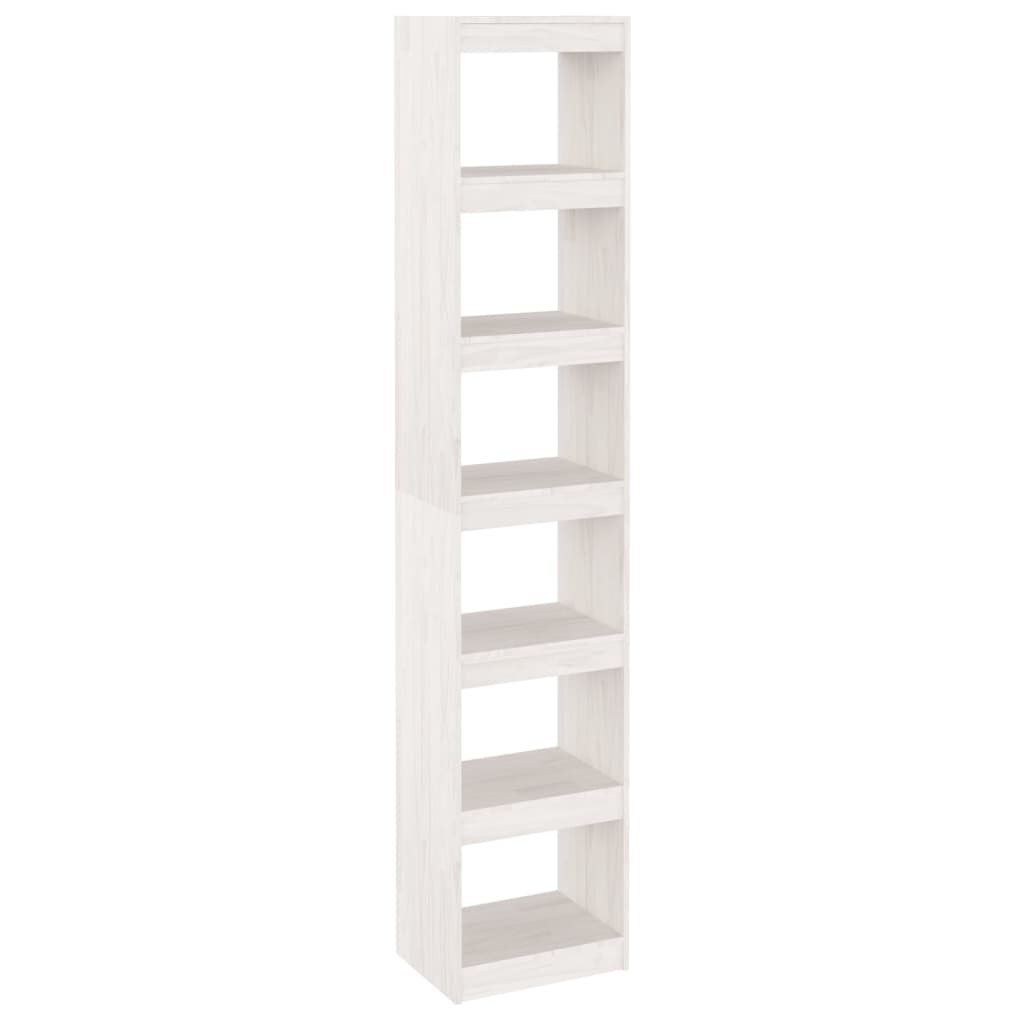 Bookcase/Room Divider White 40x30x199 cm Solid Pine