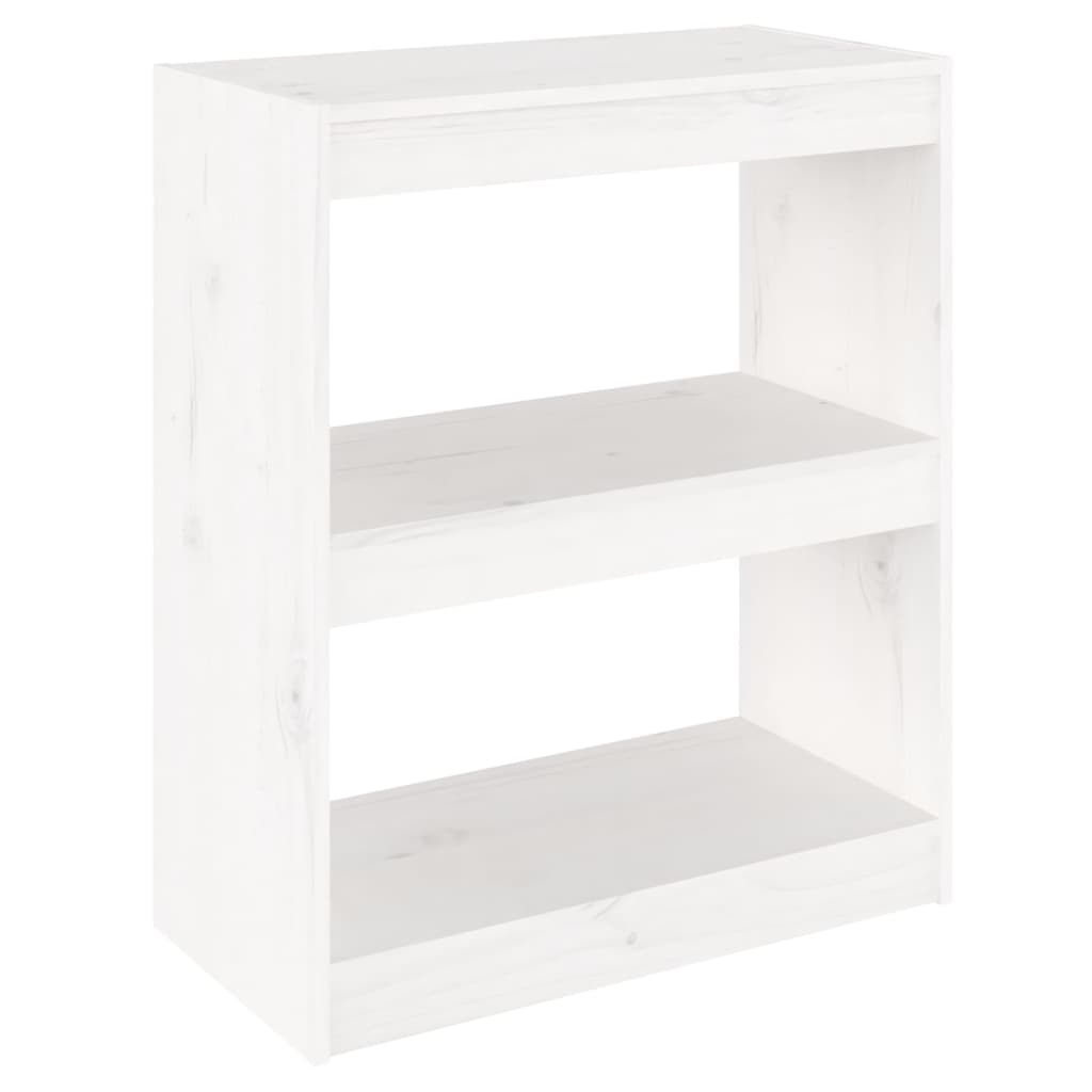 Bookshelf/Room Divider White 60x30x71.5 cm Solid Pine