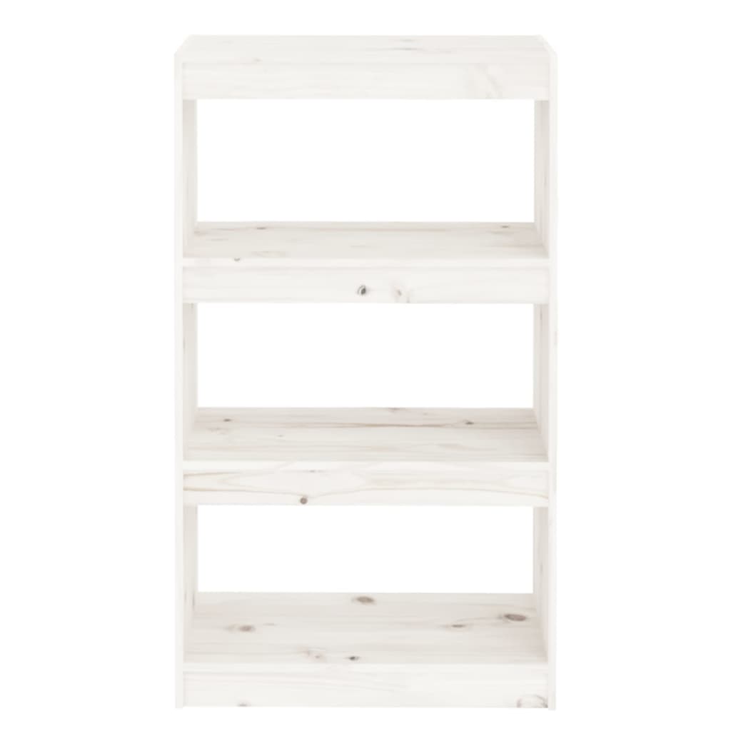 Bookcase/Room Divider White 60x30x103.5 cm Solid Pine