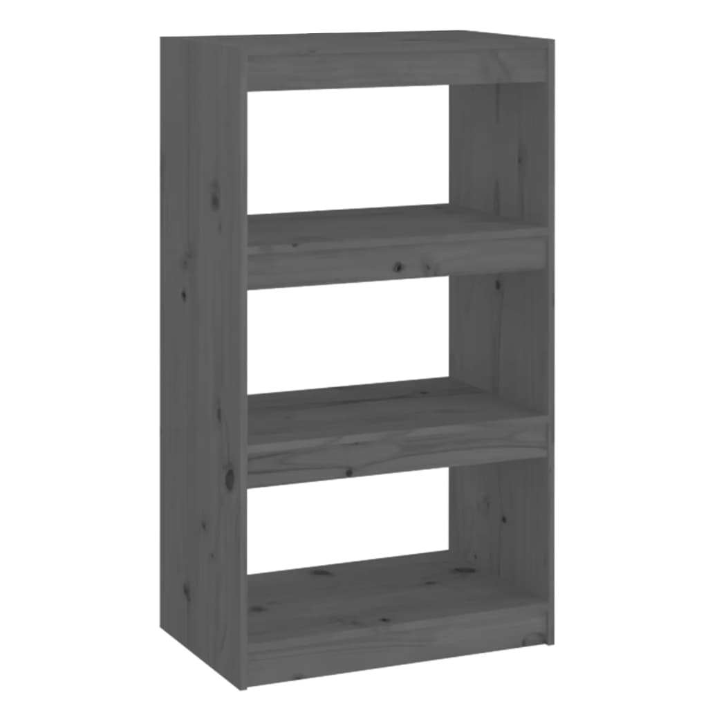 Bookshelf/Room Divider Grey 60x30x103.5 cm Solid Pine