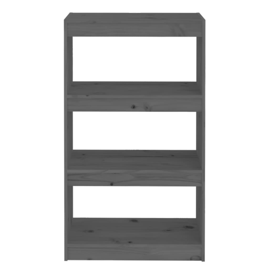 Bookshelf/Room Divider Grey 60x30x103.5 cm Solid Pine