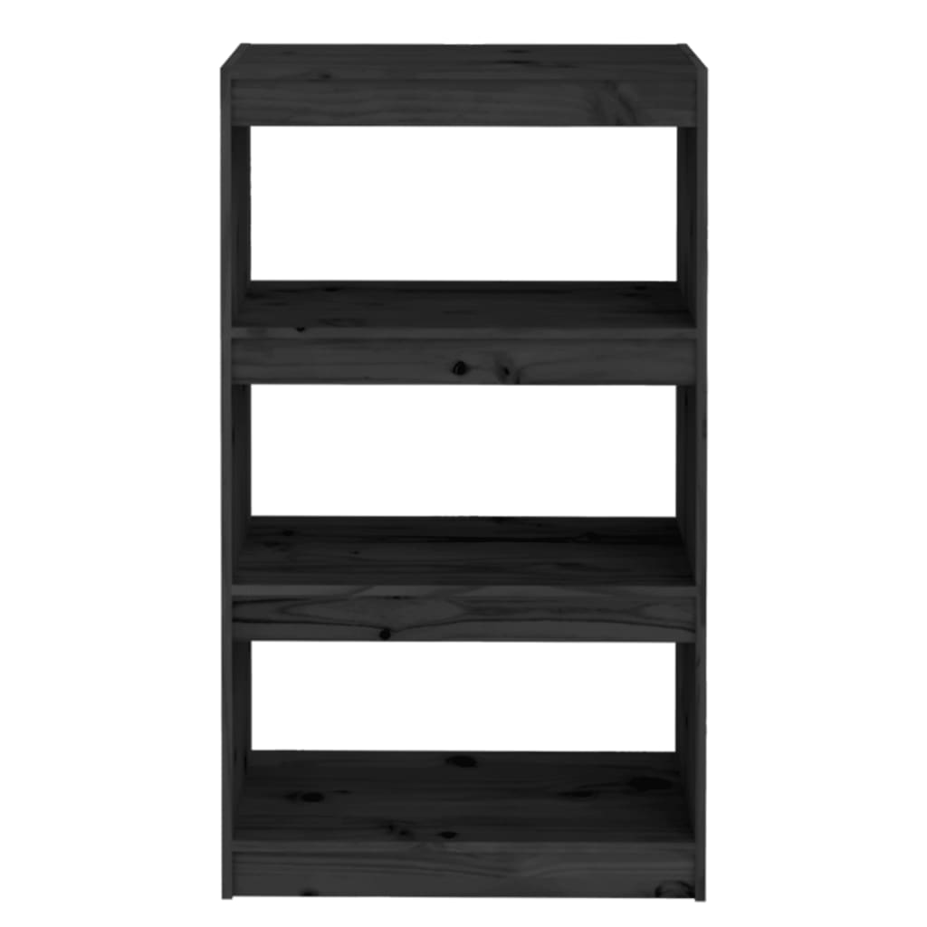 Bookshelf/Room Divider Black 60x30x103.5 cm Solid Pine