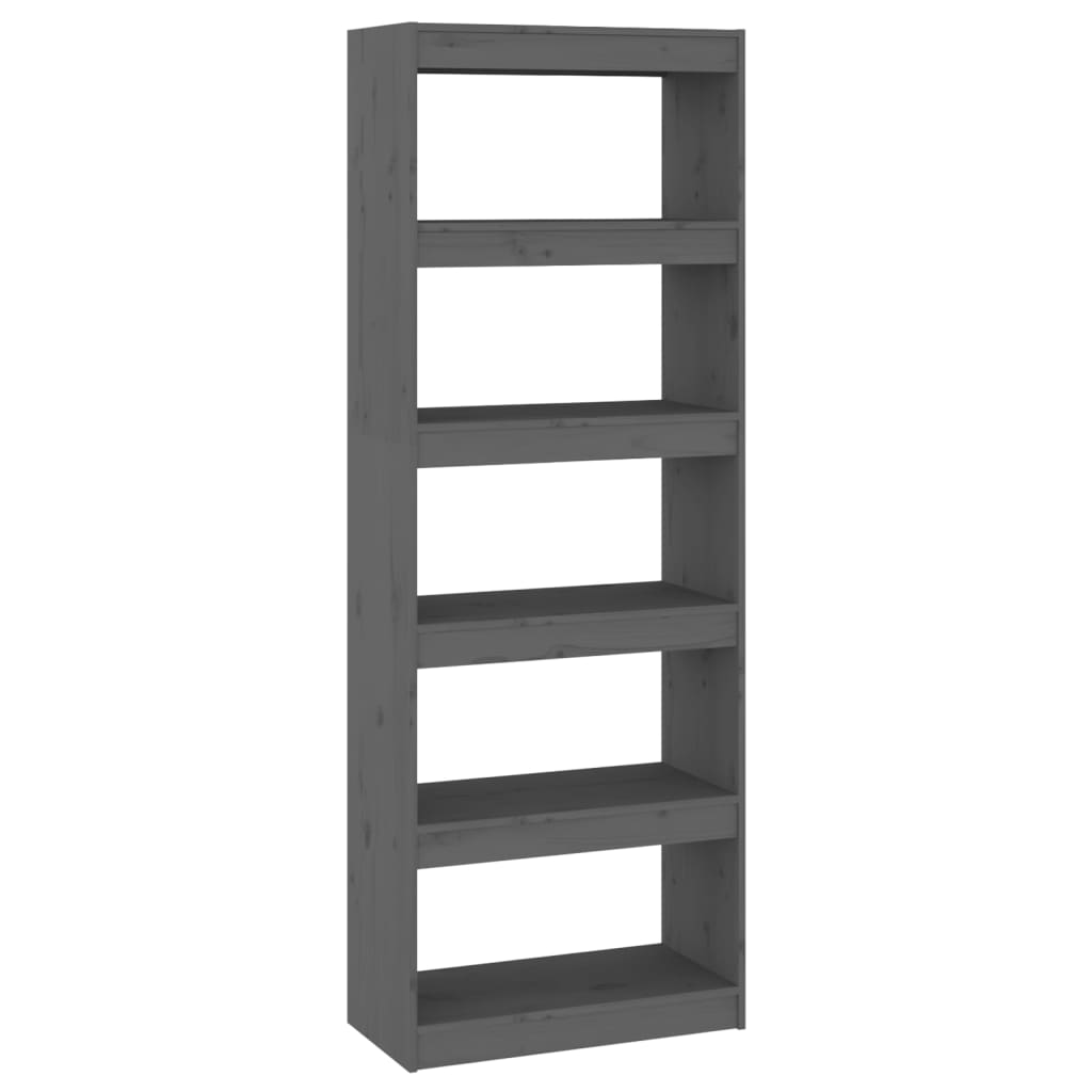 Bookshelf/Room Divider Grey 60x30x167.5 cm Solid Pine