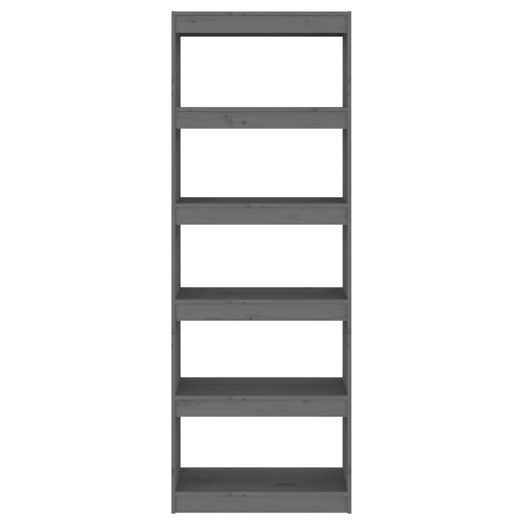 Bookshelf/Room Divider Grey 60x30x167.5 cm Solid Pine