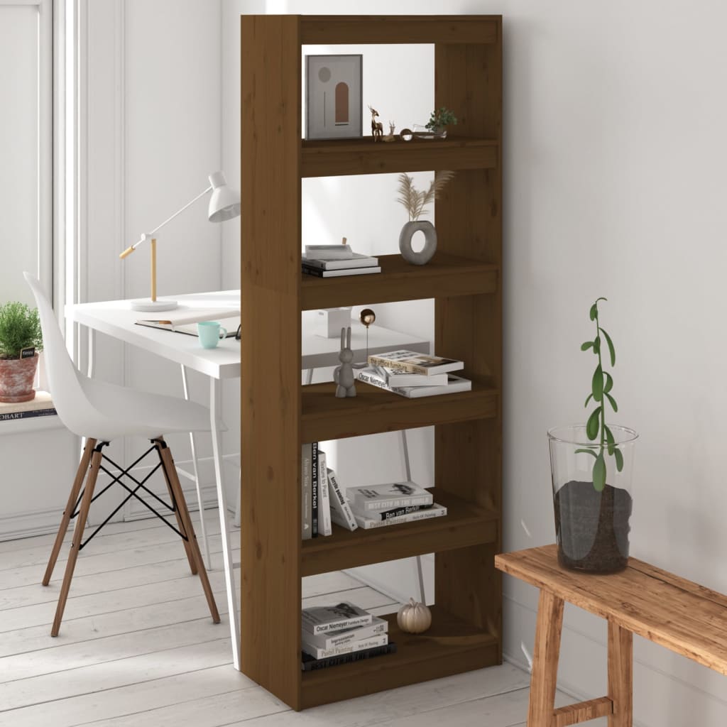 Bookshelf/Room Divider Honey Brown 60x30x167.5 cm Pinewood