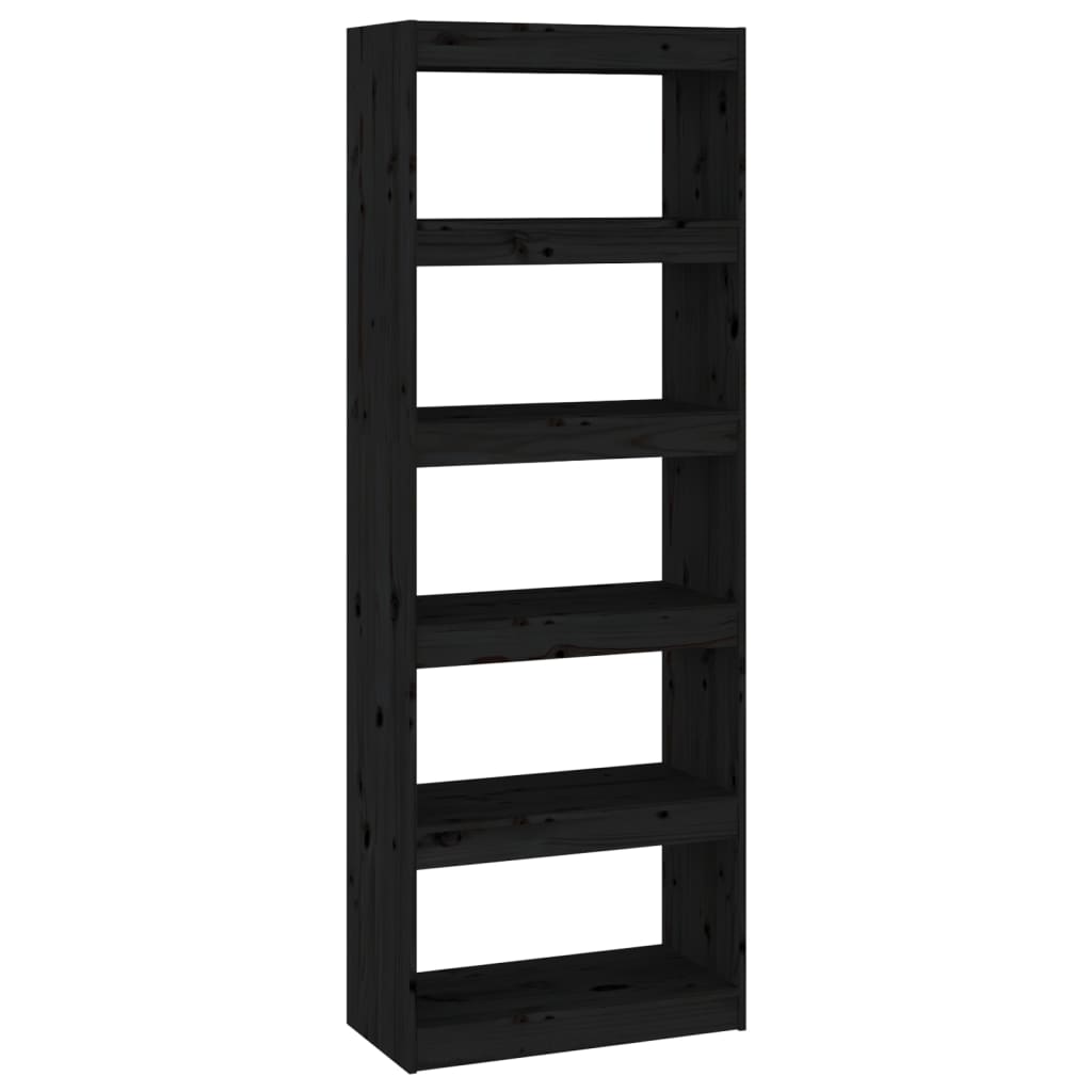 Bookshelf/Room Divider Black 60x30x167.5 cm Solid Pine