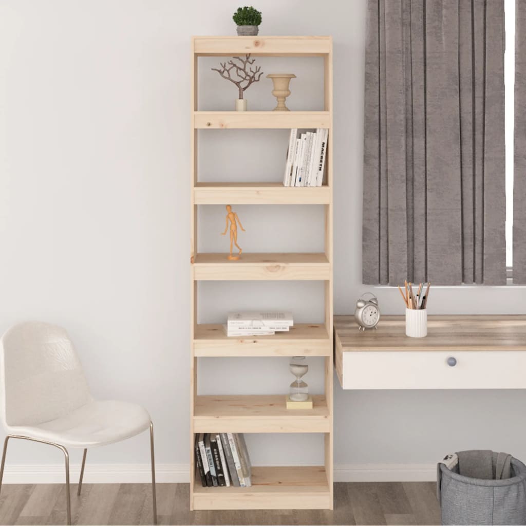 Bookshelf/room divider 60x30x199.5 cm solid pine wood