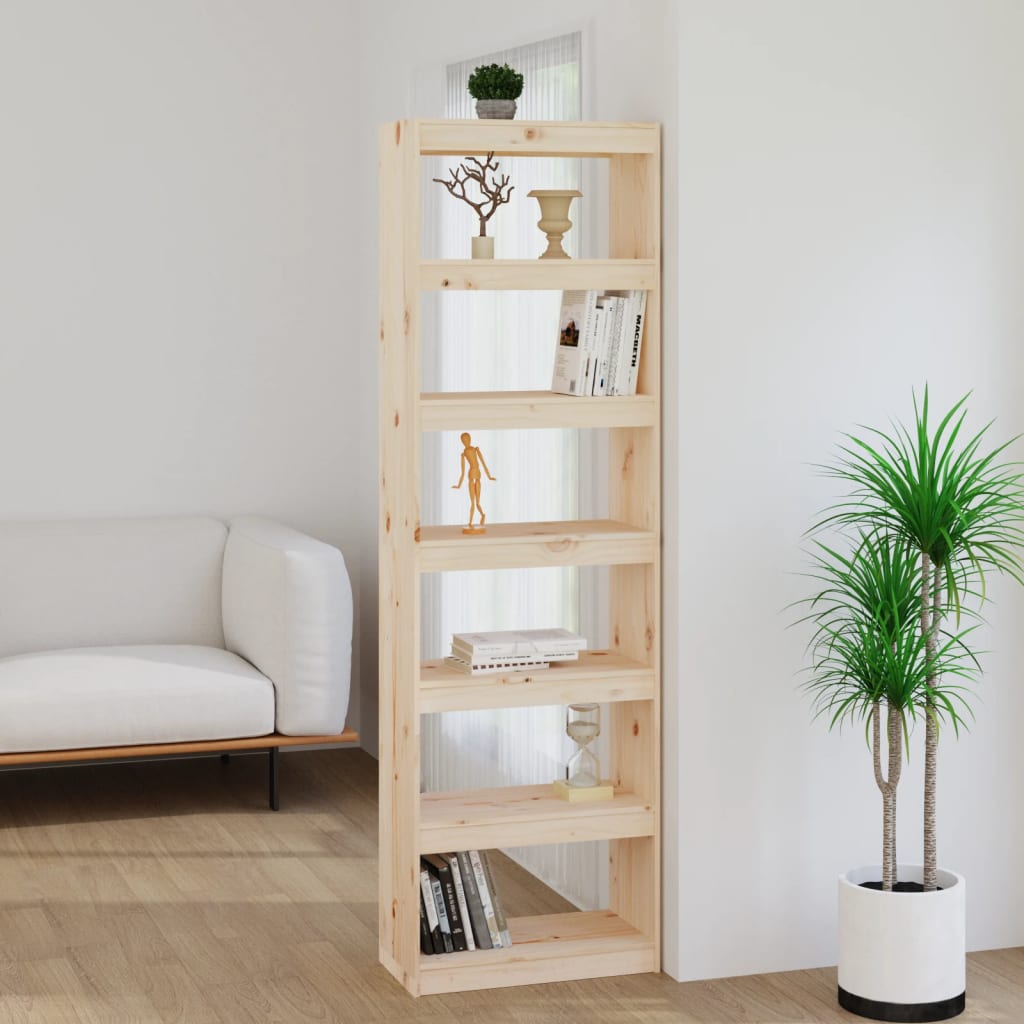 Bookshelf/room divider 60x30x199.5 cm solid pine wood