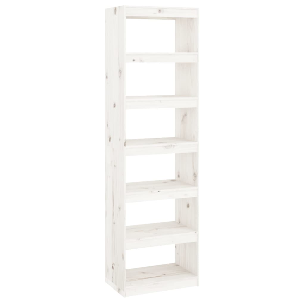 Bookcase/Room Divider White 60x30x199.5 cm Solid Pine