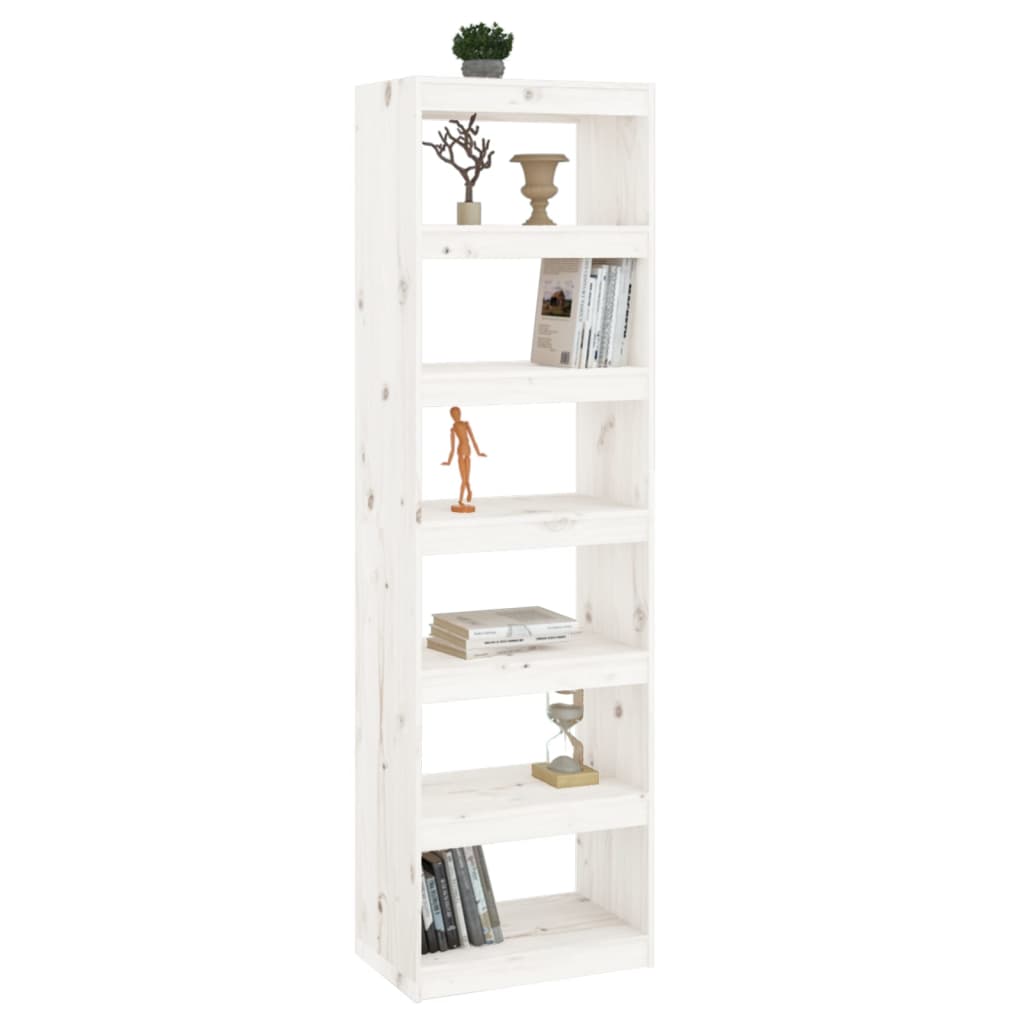 Bookcase/Room Divider White 60x30x199.5 cm Solid Pine