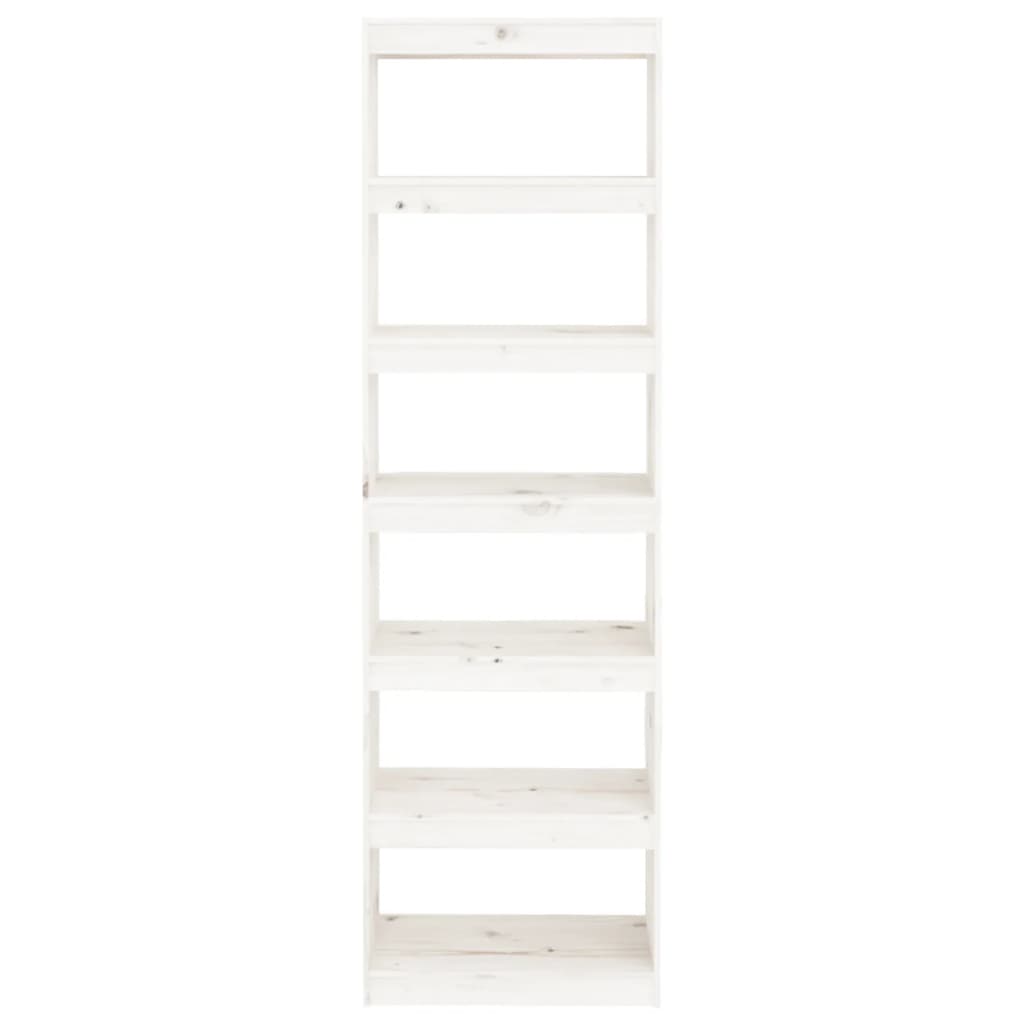 Bookcase/Room Divider White 60x30x199.5 cm Solid Pine