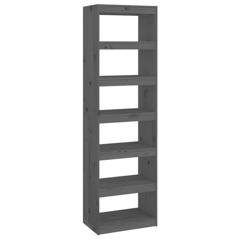 Bookshelf/Room Divider Grey 60x30x199.5 cm Solid Pine