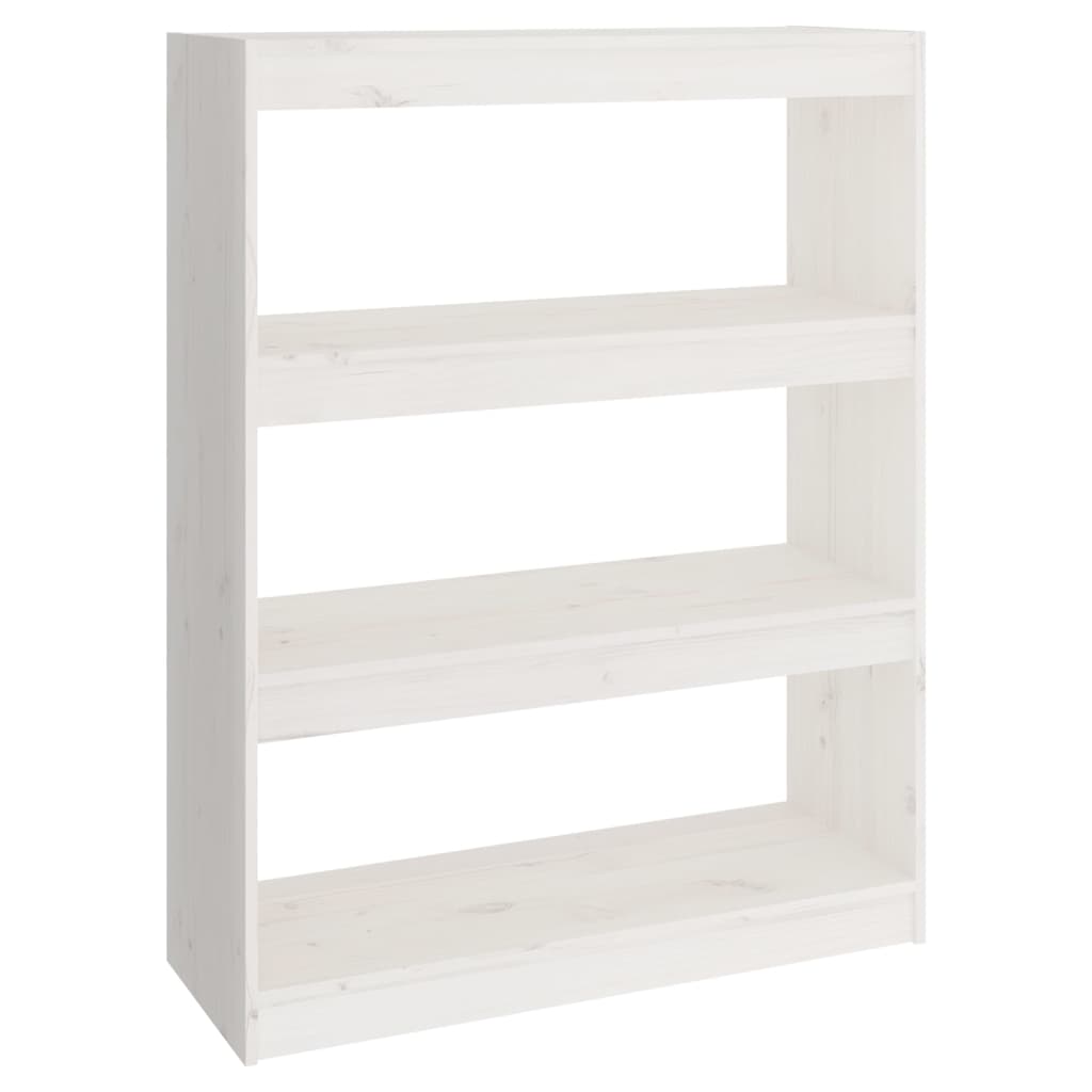 Bookcase/Room Divider White 80x30x103.5 cm Solid Pine