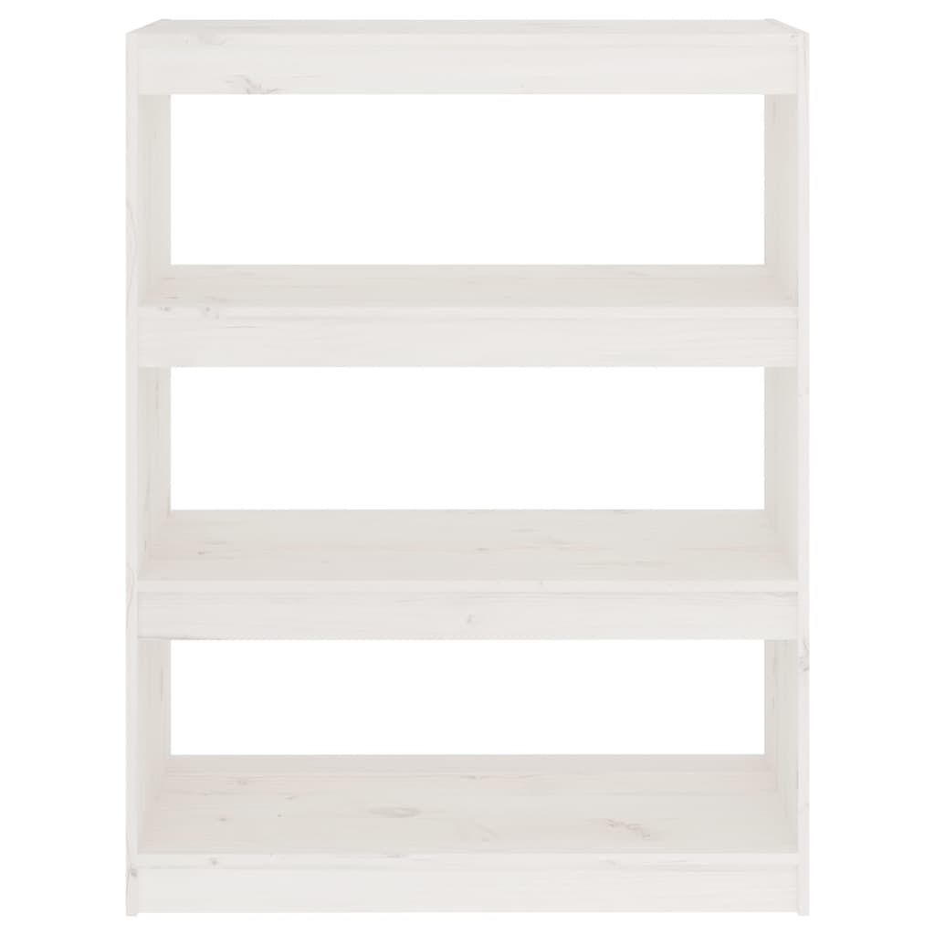 Bookcase/Room Divider White 80x30x103.5 cm Solid Pine