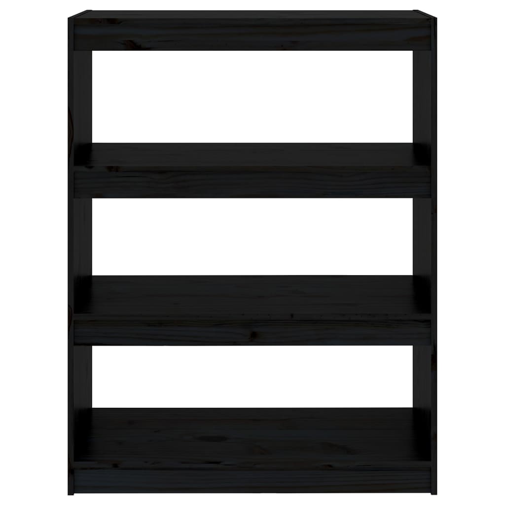 Bookshelf/Room Divider Black 80x30x103.5 cm Solid Pine