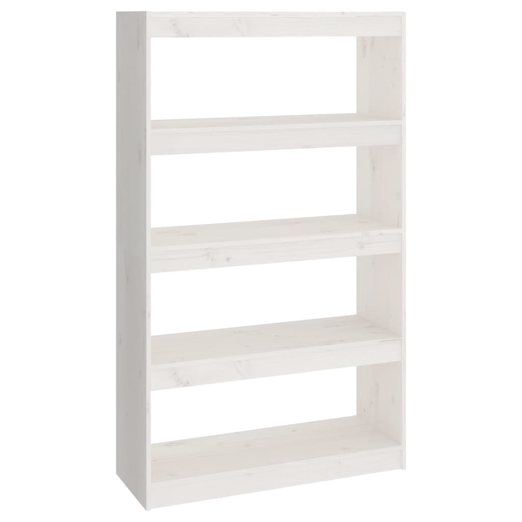 Bookcase/Room Divider White 80x30x135.5 cm Solid Pine