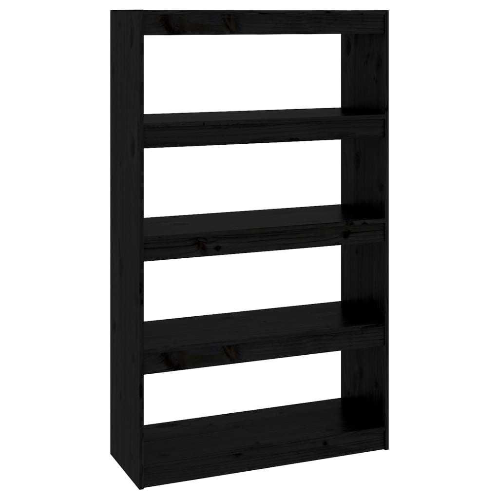 Bookshelf/Room Divider Black 80x30x135.5 cm Solid Pine