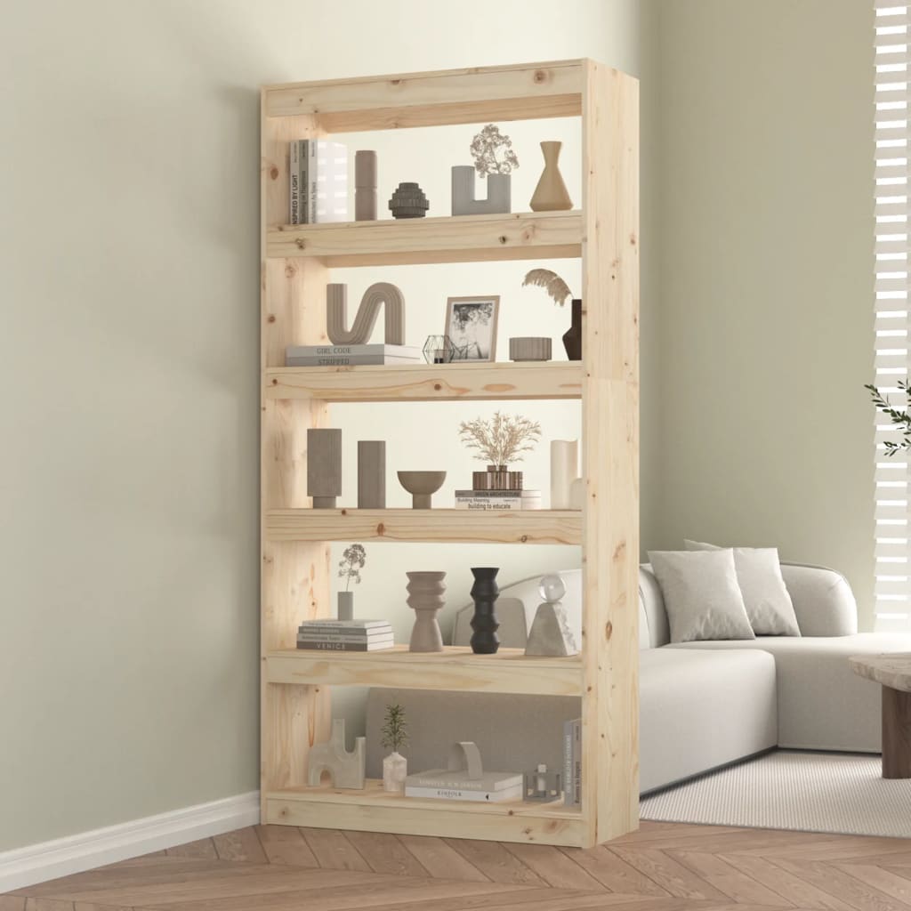 Bookshelf/room divider 80x30x167.4 cm solid pine wood