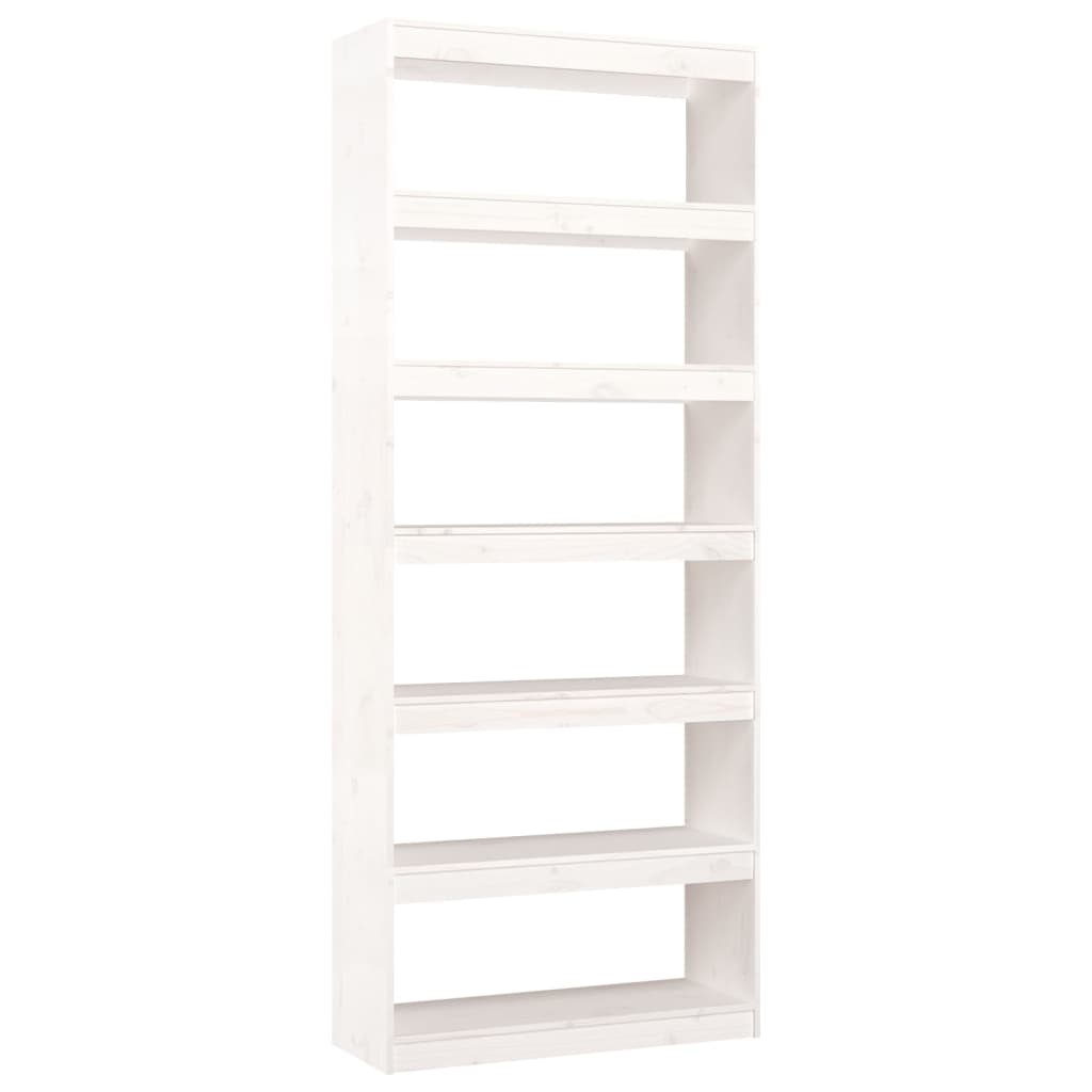 Bookcase/Room Divider White 80x30x199.5 cm Solid Pine