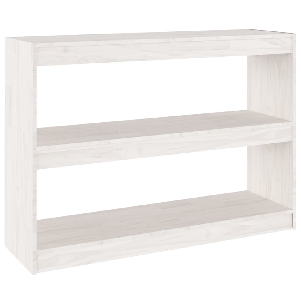 Bookcase Room Divider White 100x30x71.5 cm Solid Pine