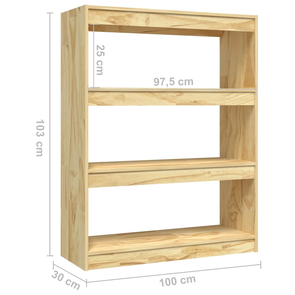 Bookshelf/Room Divider 100x30x103 cm Solid Pine Wood