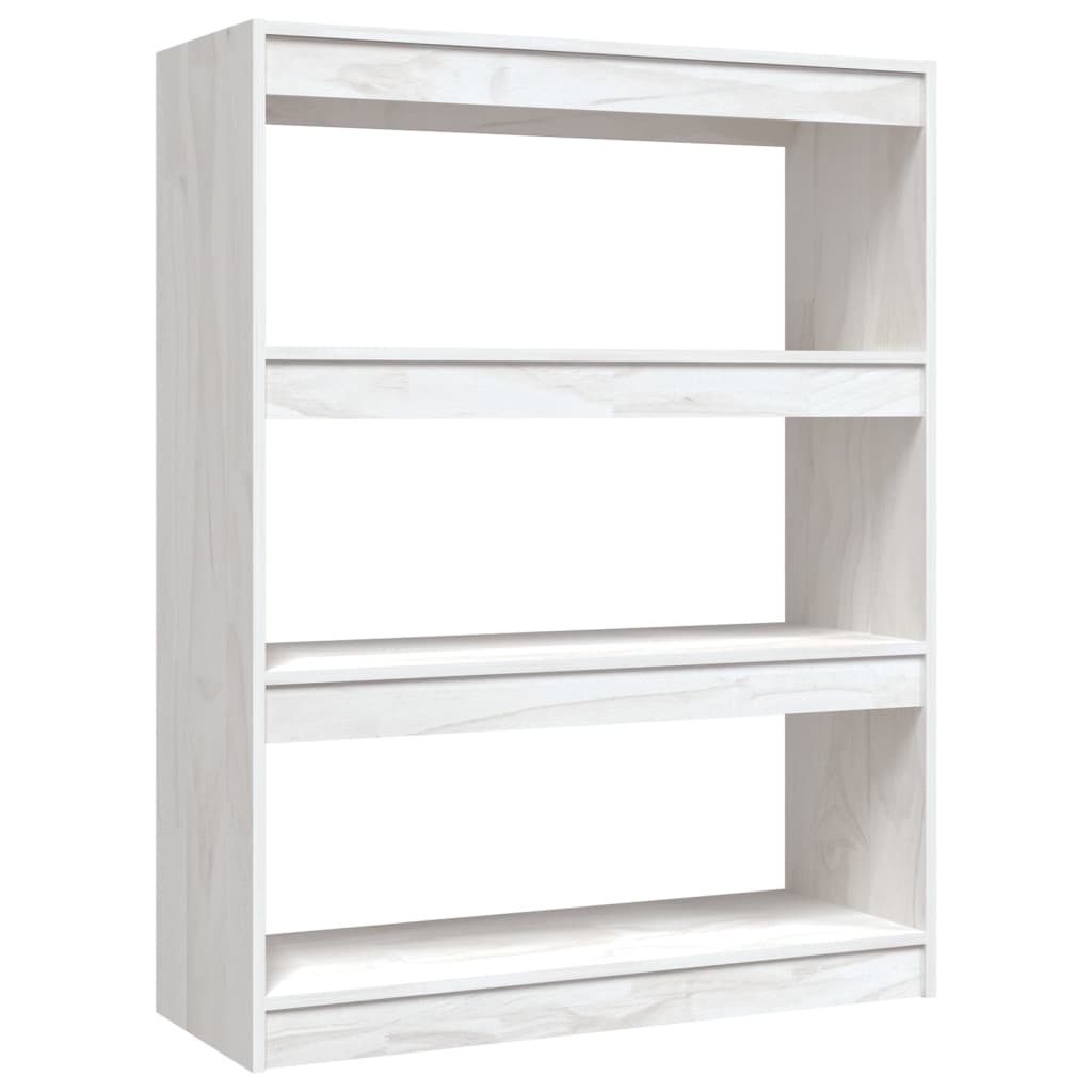 Bookshelf/Room Divider White 100x30x103 cm Solid Pine Wood