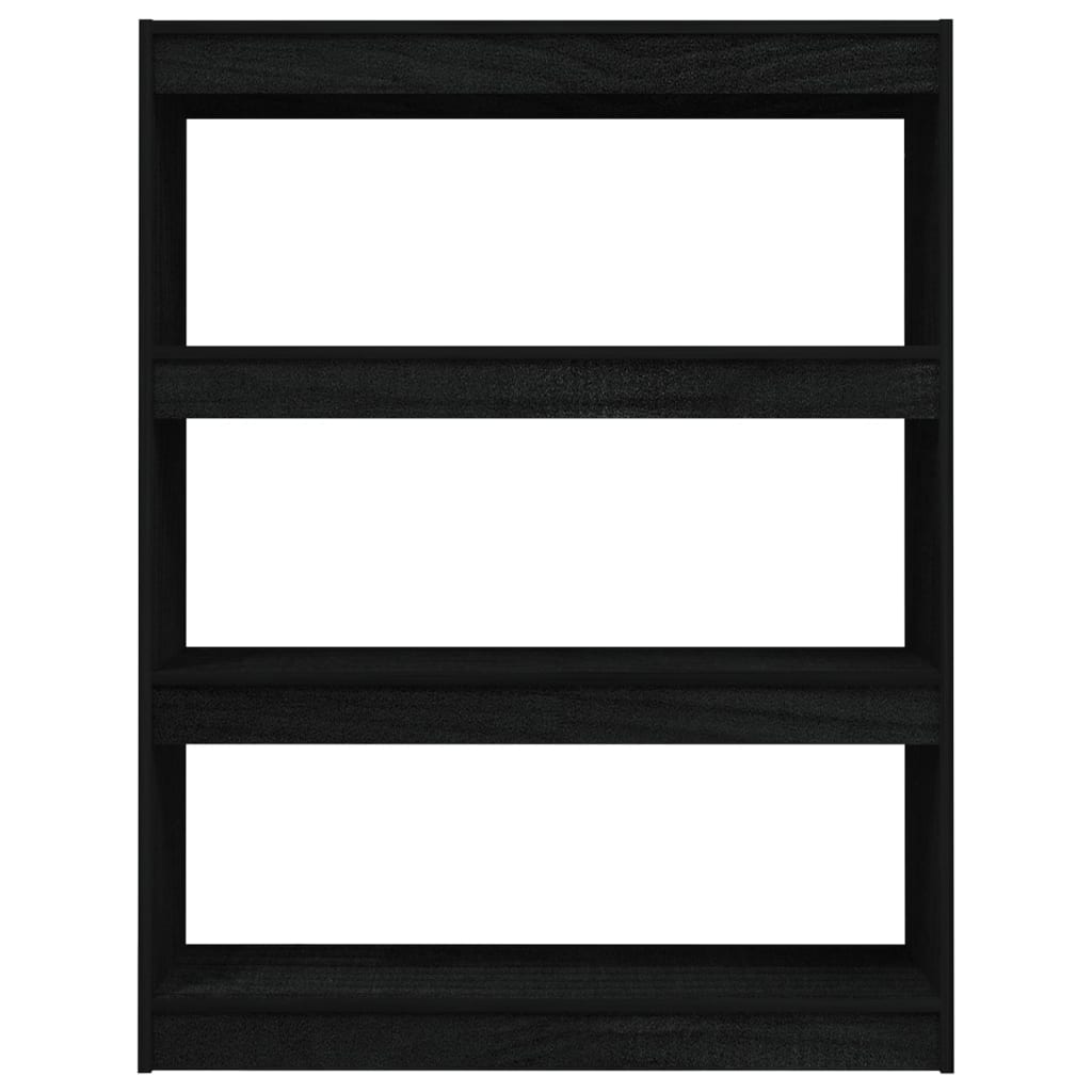 Bookshelf/Room Divider Black 100x30x103 cm Solid Pine Wood