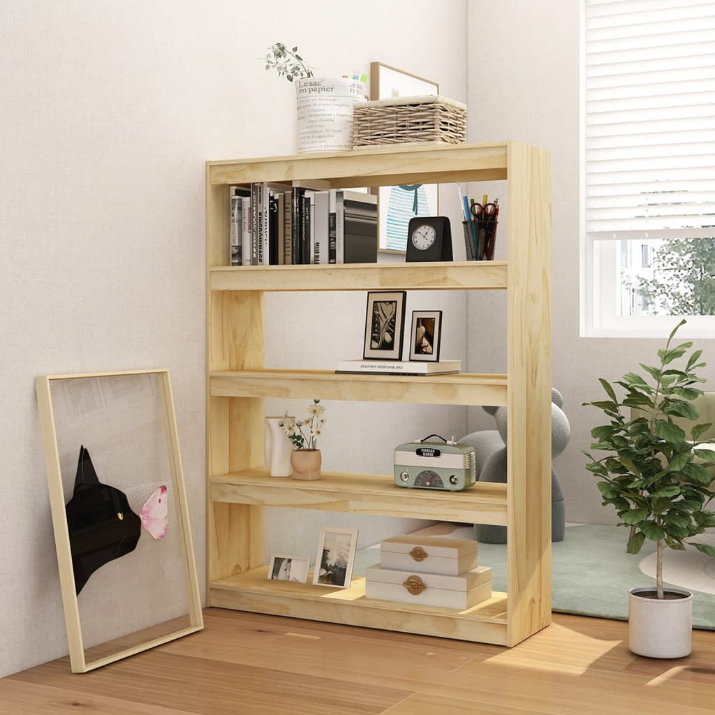 Bookshelf/Room Divider 100x30x135.5 cm Solid Pine Wood