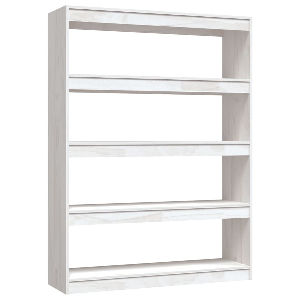 Bookshelf/Room Divider White 100x30x135.5 cm Solid Pine Wood