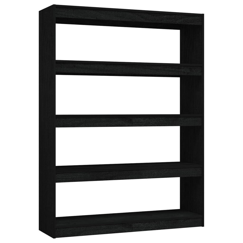 Bookshelf/Room Divider Black 100x30x135.5cm Solid Pine Wood