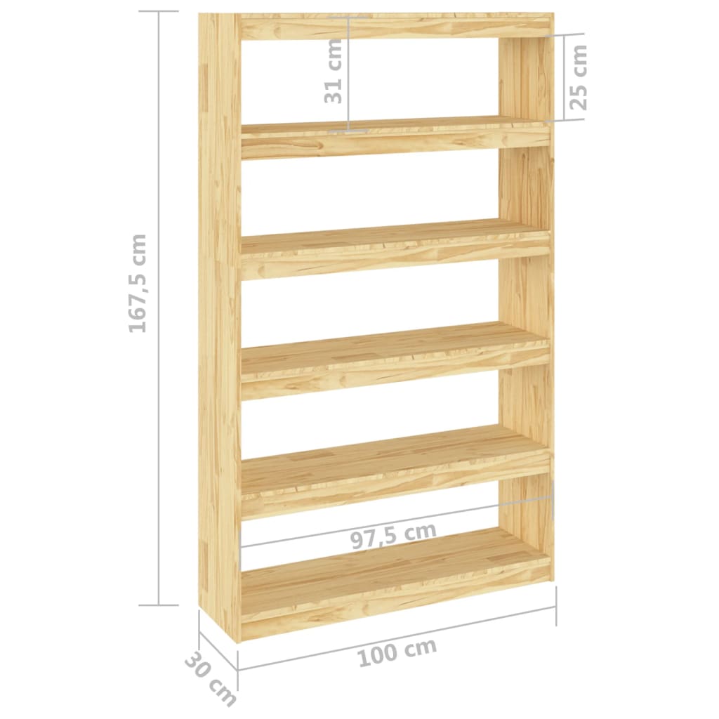 Bookshelf/room divider 100x30x167.5 cm solid pine