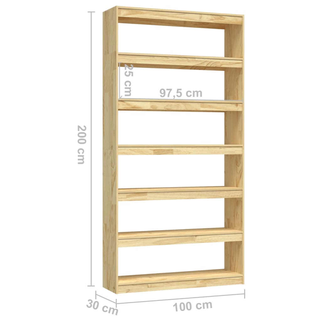 Bookshelf/Room Divider 100x30x200 cm Solid Pine Wood