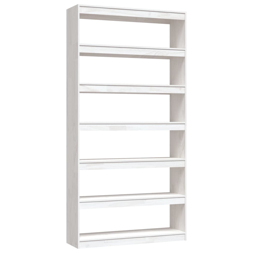 Bookshelf/Room Divider White 100x30x200 cm Solid Pine Wood