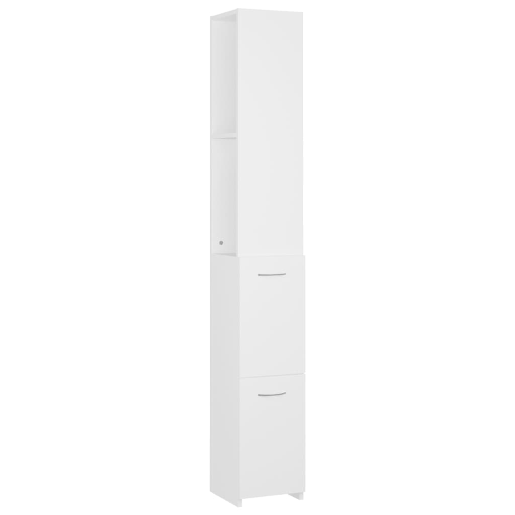 Bathroom Cabinet White 25x26.5x170 cm Wood Material