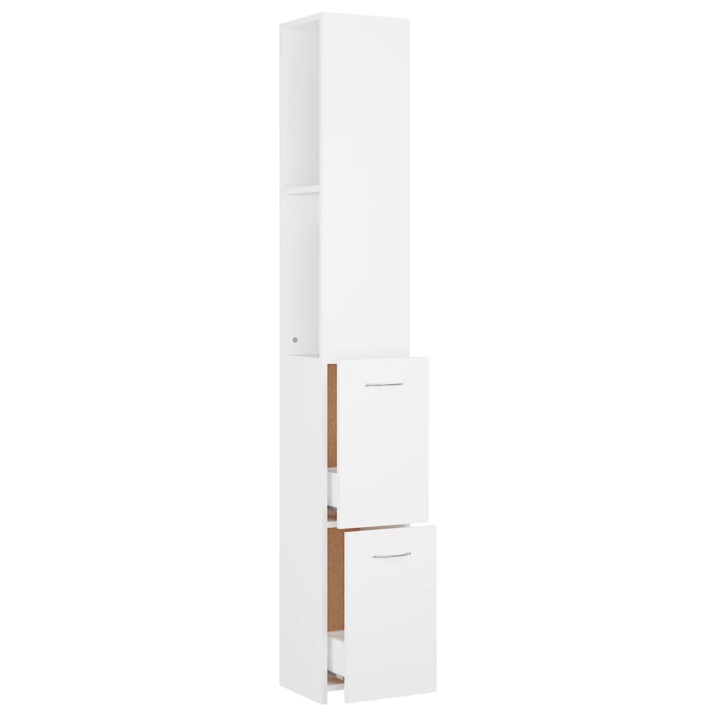 Bathroom Cabinet White 25x26.5x170 cm Wood Material