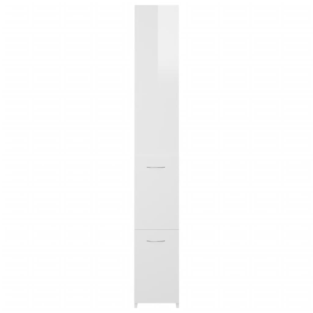 Bathroom Cabinet High Gloss White 25x26.5x170 cm Wood Material