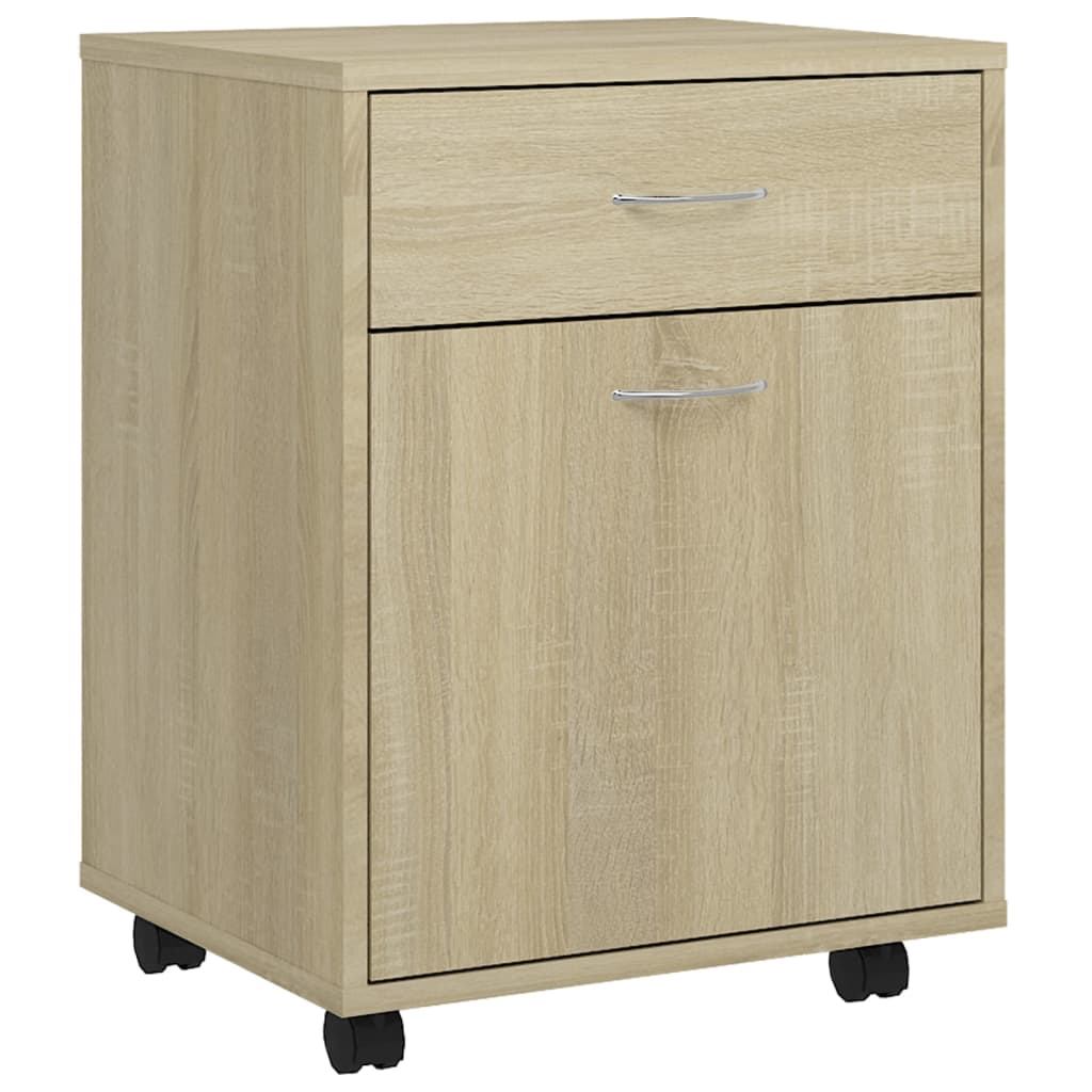 Rolling Cabinet Sonoma Oak 45x38x54 cm Wood Material